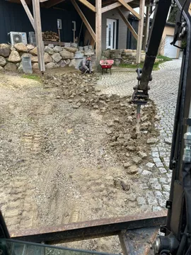 Création parking avant pavage