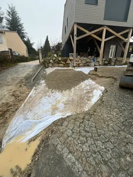 Création parking avant pavage